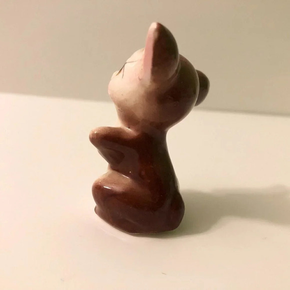 Vintage Tiny Deer Fawn Ceramic Figurine Japan 2.25  Inch Tall Collectible Figure - Picture 3 of 11